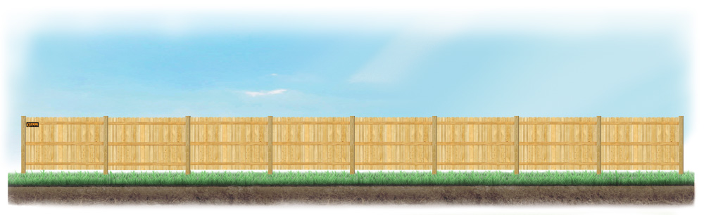 A level fence installed on level ground in Springfield, Missouri